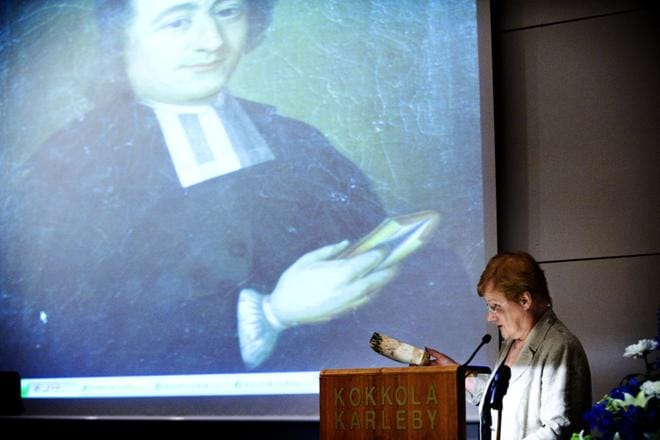 Presidentti Tarja Halonen oli puhujavieraana Anders Chydeniuksen nimeä kantavassa seminaarissa Kokkolassa kesällä 2009. KUVA: Clas-Olav Slotte/ Arkisto