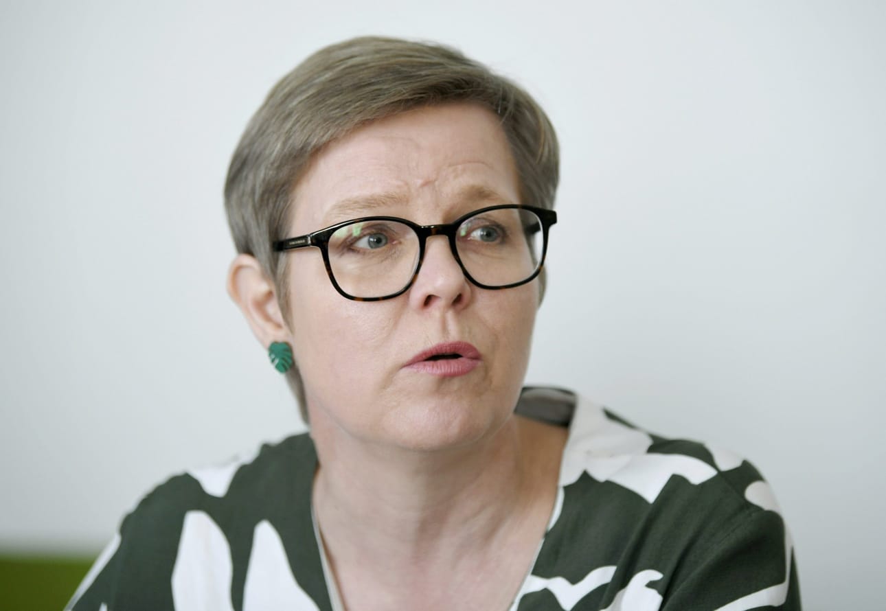 Sisäministeri Krista Mikkonen (vihr.) sanoo HS:lle myös, että poliisin määrärahoja tulisi nostaa seuraavalla hallituskaudella. Arkistokuva. LEHTIKUVA / Markku Ulander