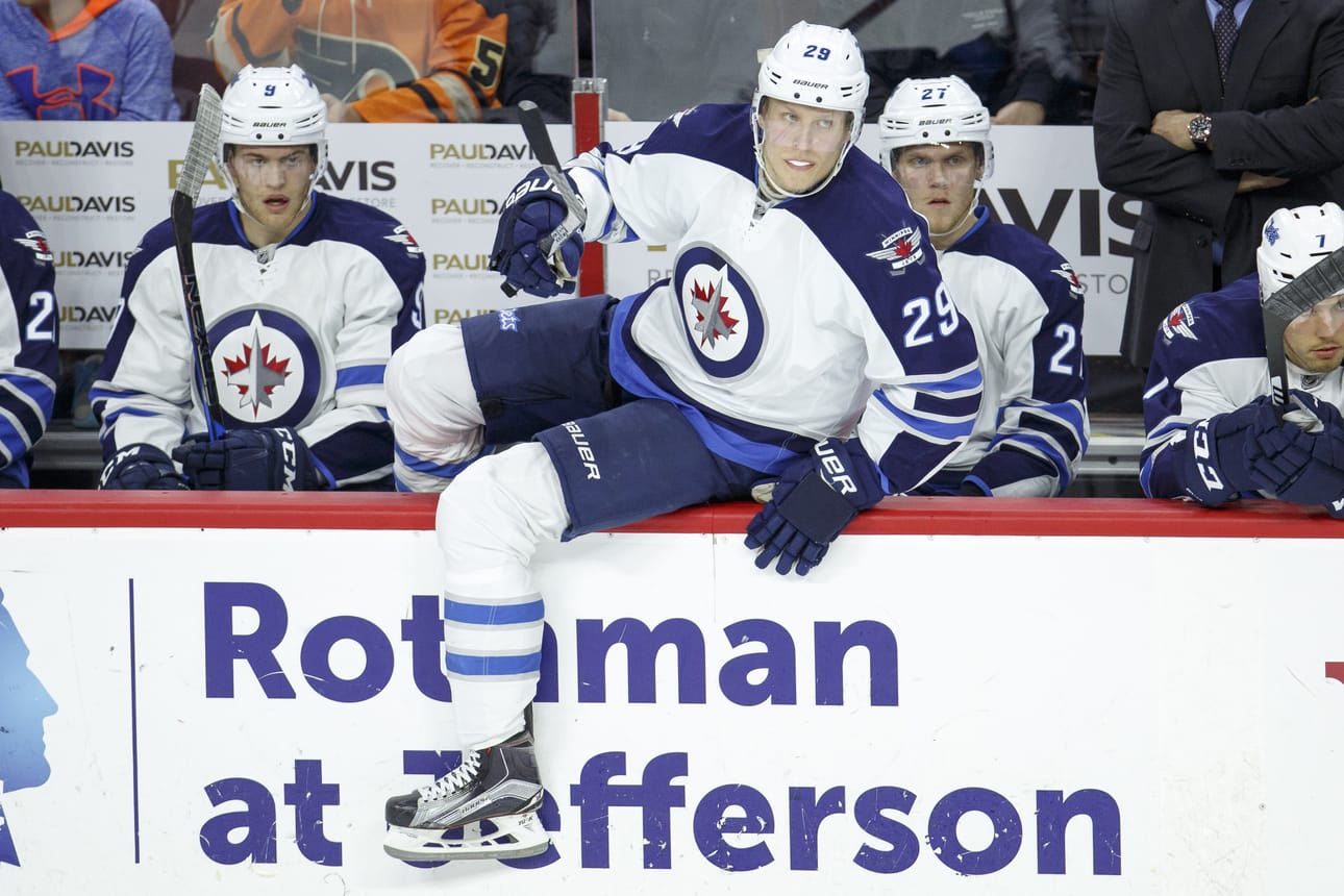 Winnipegin Patrik Laine on nostanut kauden maalimääränsä 40:een NHL-jääkiekossa. Laine osui Philadelphiaa vastaan ylivoimalla ennen päätöserän puoliväliä. Arkistokuva.