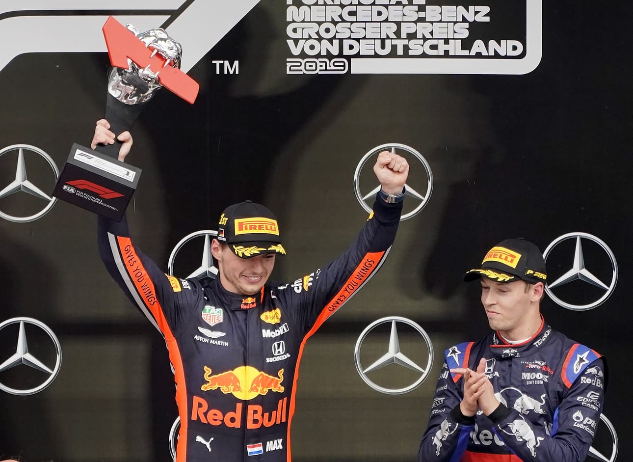 Red Bull -tallia edustava Max Verstappen ajoi kakkosruudusta ylivoimaiseen voittoon formula ykkösten Saksan gp:ssä Hockenheimissa.