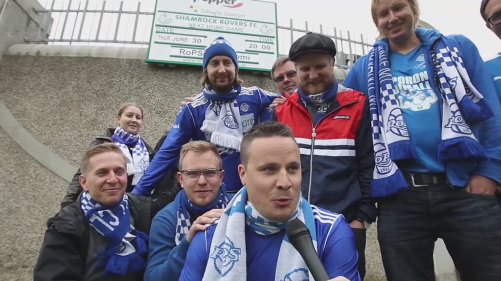 RoPSin kannattajat stadionilla Dublinissa