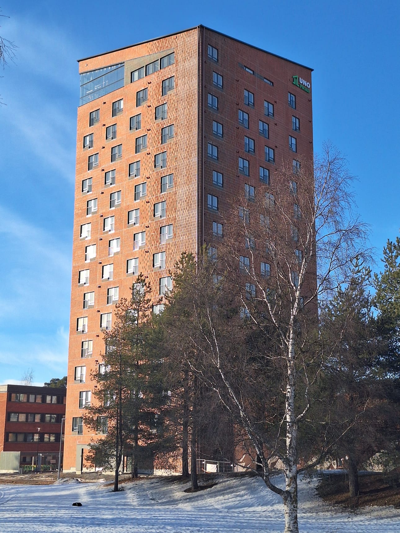 Välkkylään maaliskuun lopussa valmistunut Uno on nyt Oulun kolmanneksi korkein asuintalo.