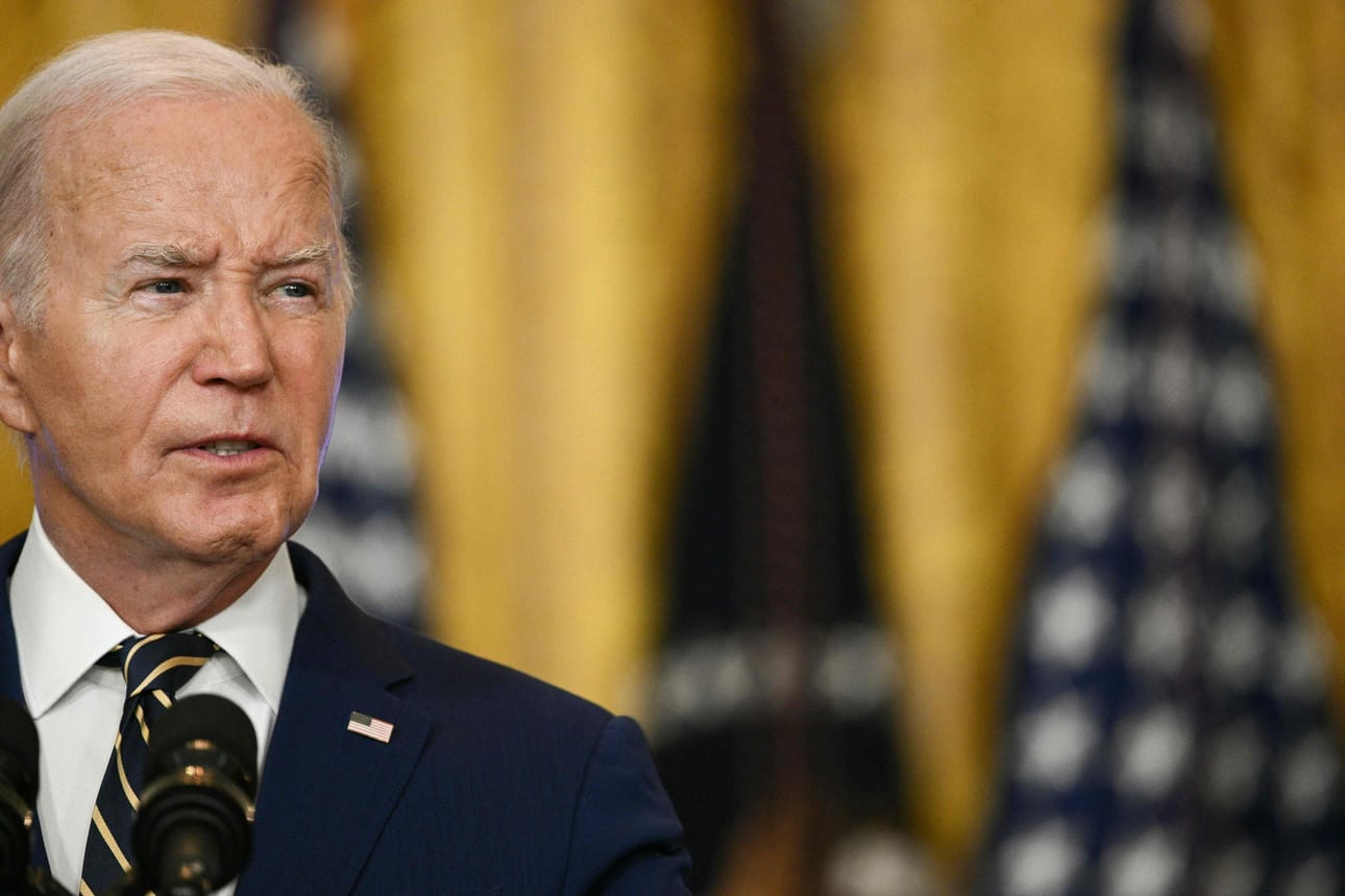 Presidentti Joe Bidenin on määrä osallistua torstaina Normandian maihinnousun 80-vuotispäivän juhlallisuuksiin. LEHTIKUVA/AFP