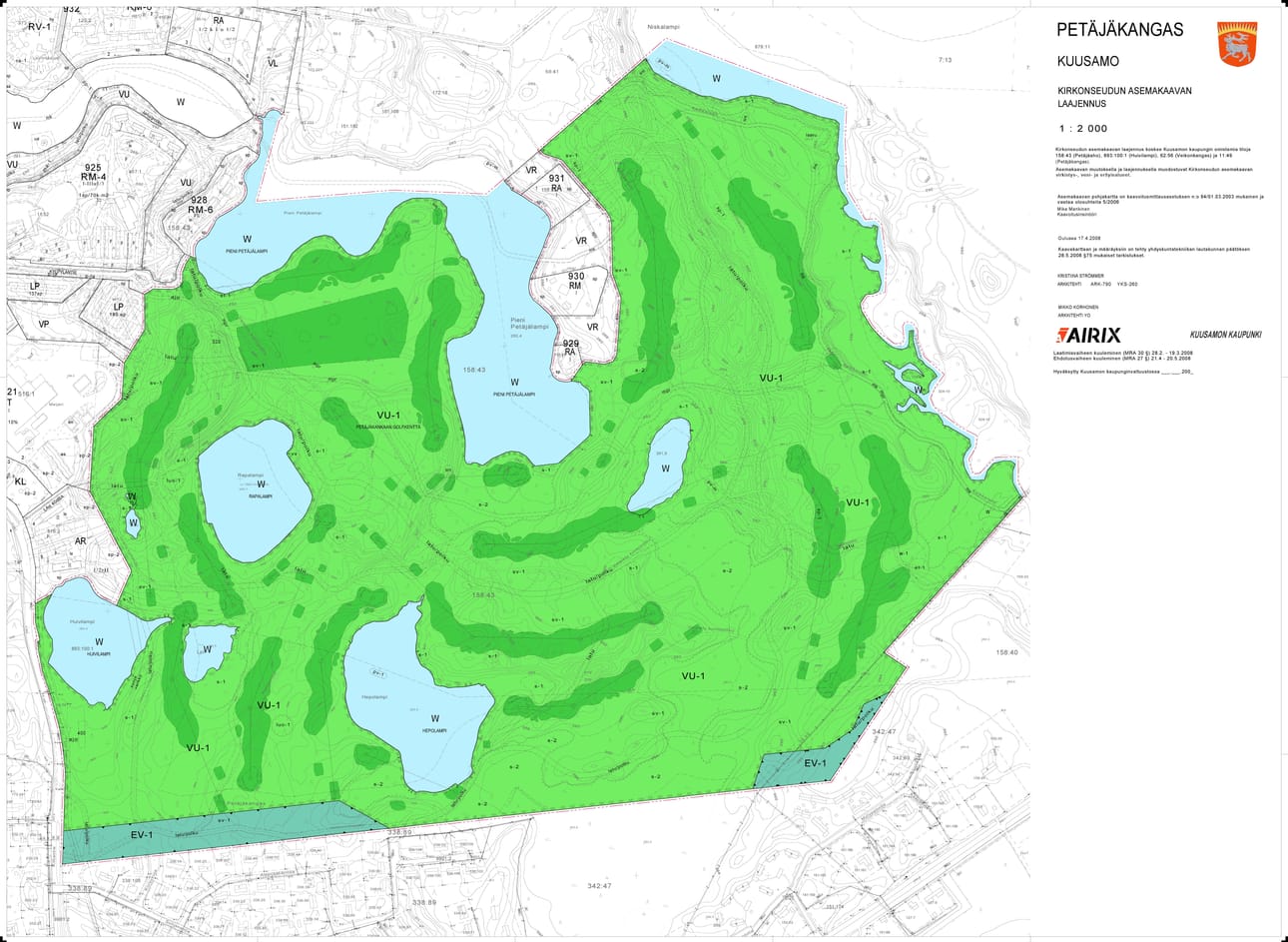 Golfkenttäalue sijoittuu pääosin Pienen Petäjälammen eteläpuolelle Hepolammen ja Rapalammen alueen maastoon.