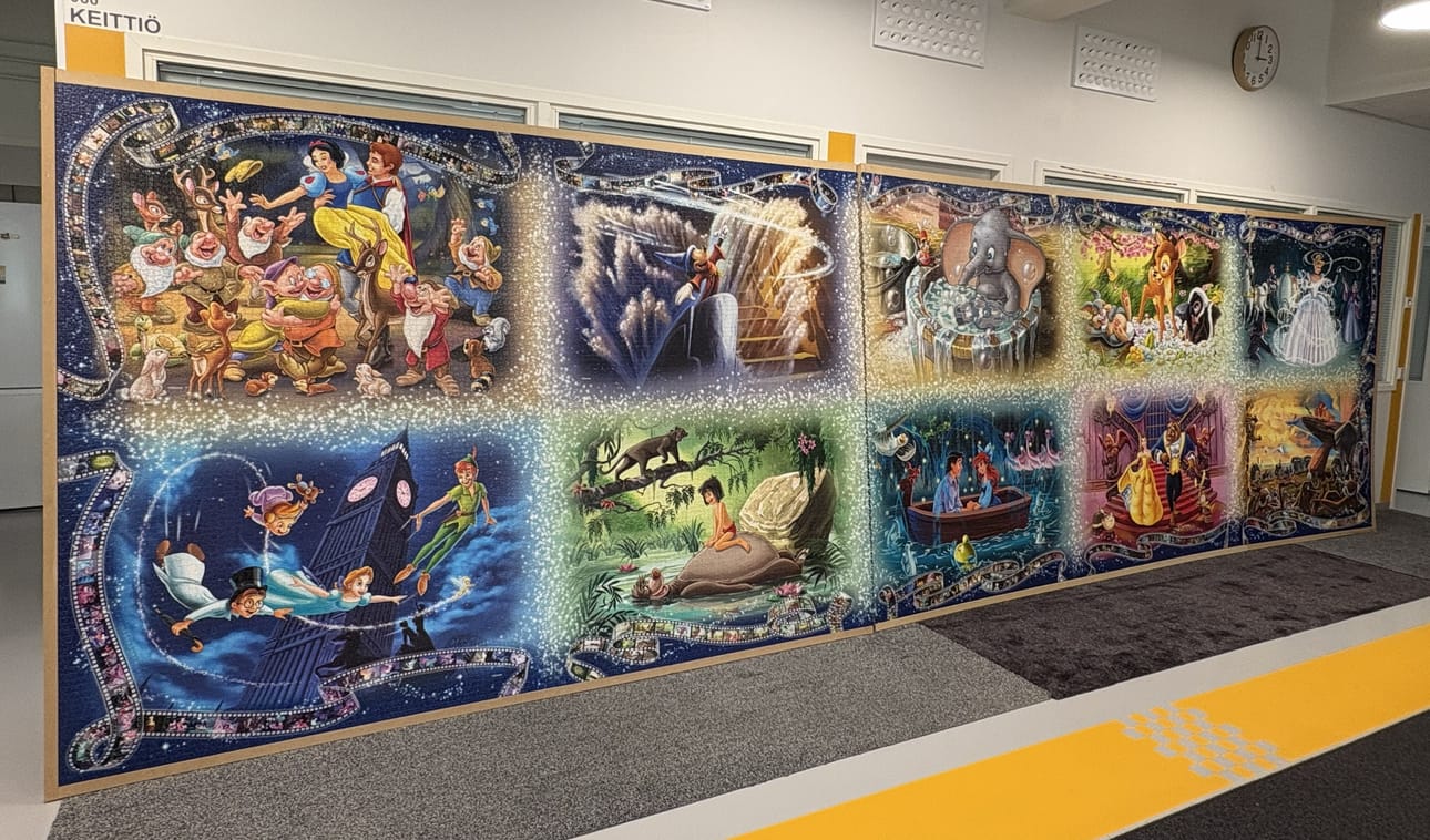 Winssillä 2,5 vuodessa valmistuneessa Disney-palapelissä on 40 000 palaa.