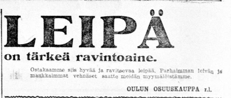 Oulussa oli jo monia vuonna 1901 perustetun Oulun osuuskaupan myymälöitä.
