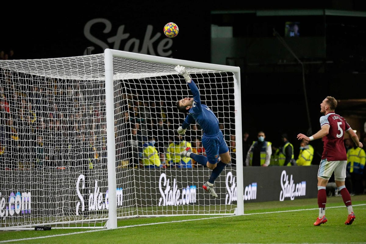 Sarjan kärkijoukkueista tiistaina pelasivat myös West Ham ja Tottenham. West Ham voitti lopulta 4–1, ja on sarjassa viidentenä. LEHTIKUVA / AFP