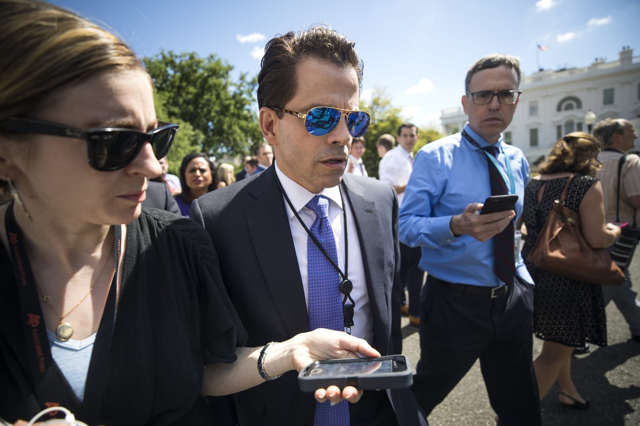 Valkoisen talon uusi viestintäjohtaja Anthony Scaramucci (kuvassa) käytti karkeaa kieltä kollegoistaan toimittajalle.