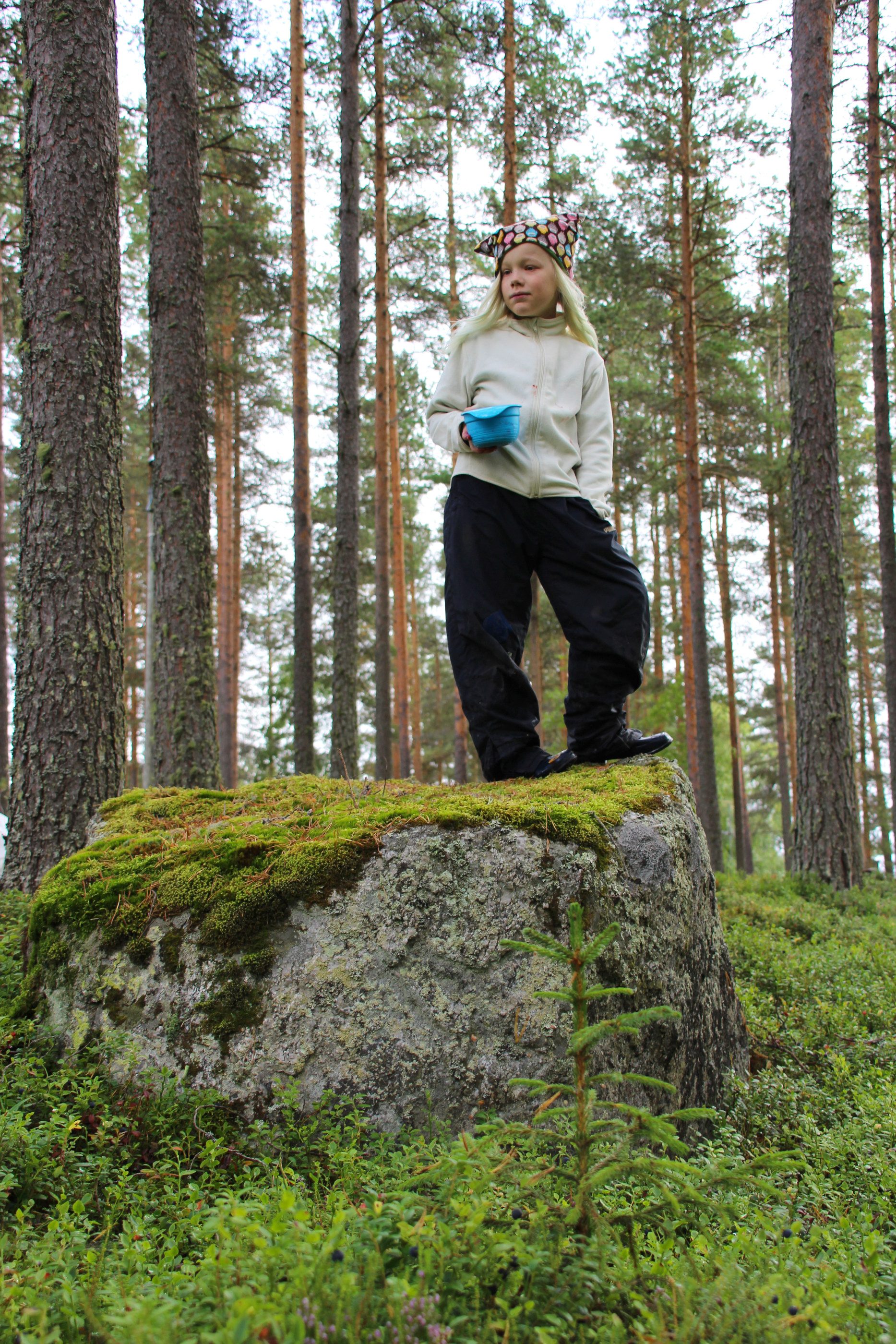 Jos tylsyys iskee, Aappo etsii metsän suurimman kiven ja tiirailee näkymiä.