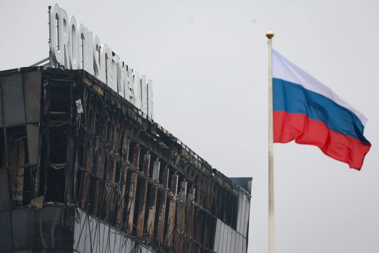 Venäjän ulkoministeriö toisti lausunnossaan väitteen, että Ukraina oli osallisena Moskovan lähellä sijaitsevaan konserttisaliin runsas viikko sitten tehtyyn terrori-iskuun. LEHTIKUVA / AFP