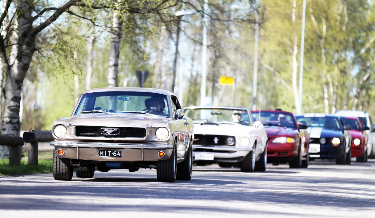Oulun seudun Mustang-harrastajat kokoontuvat joka kuukauden ensimmäisenä kesäsunnuntaina Nallikariin. Ford on valmistanut Mustangeja keskeytyksettä jo viisi vuosikymmentä. Ensimmäisten ja tuoreimpien mallien ulkomuodosta löytyy yhä yhtäläisyyksiä.