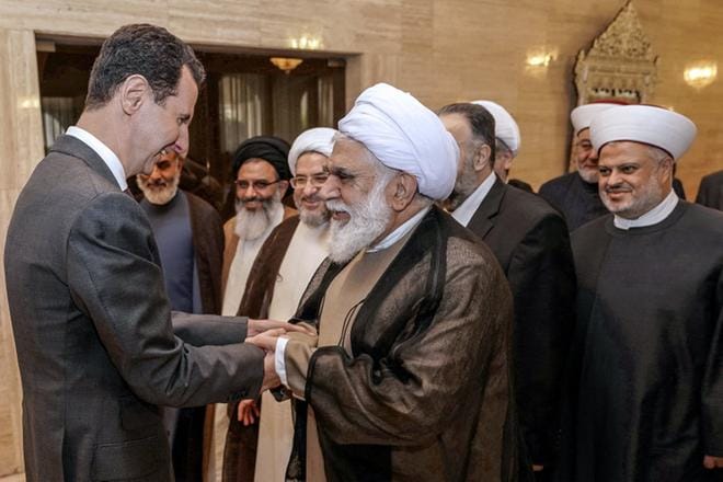 Syyrian presidentti Bashar al-Assad (vas.) on etsinyt tukea myös maan uskonnollisilta johtajilta.