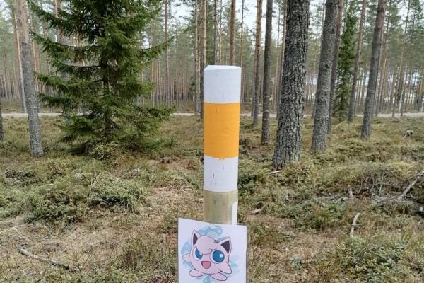 Kivoja kiintorasteja lapsille Alajärven ulkoliikuntakeskuksen pururadalla Kanaharjussa. Radan pituus on 1,6 kilometriä.