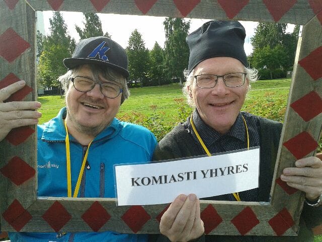 Komiasti yhyres ovat Markku Koramo ja Urpo Timonen.