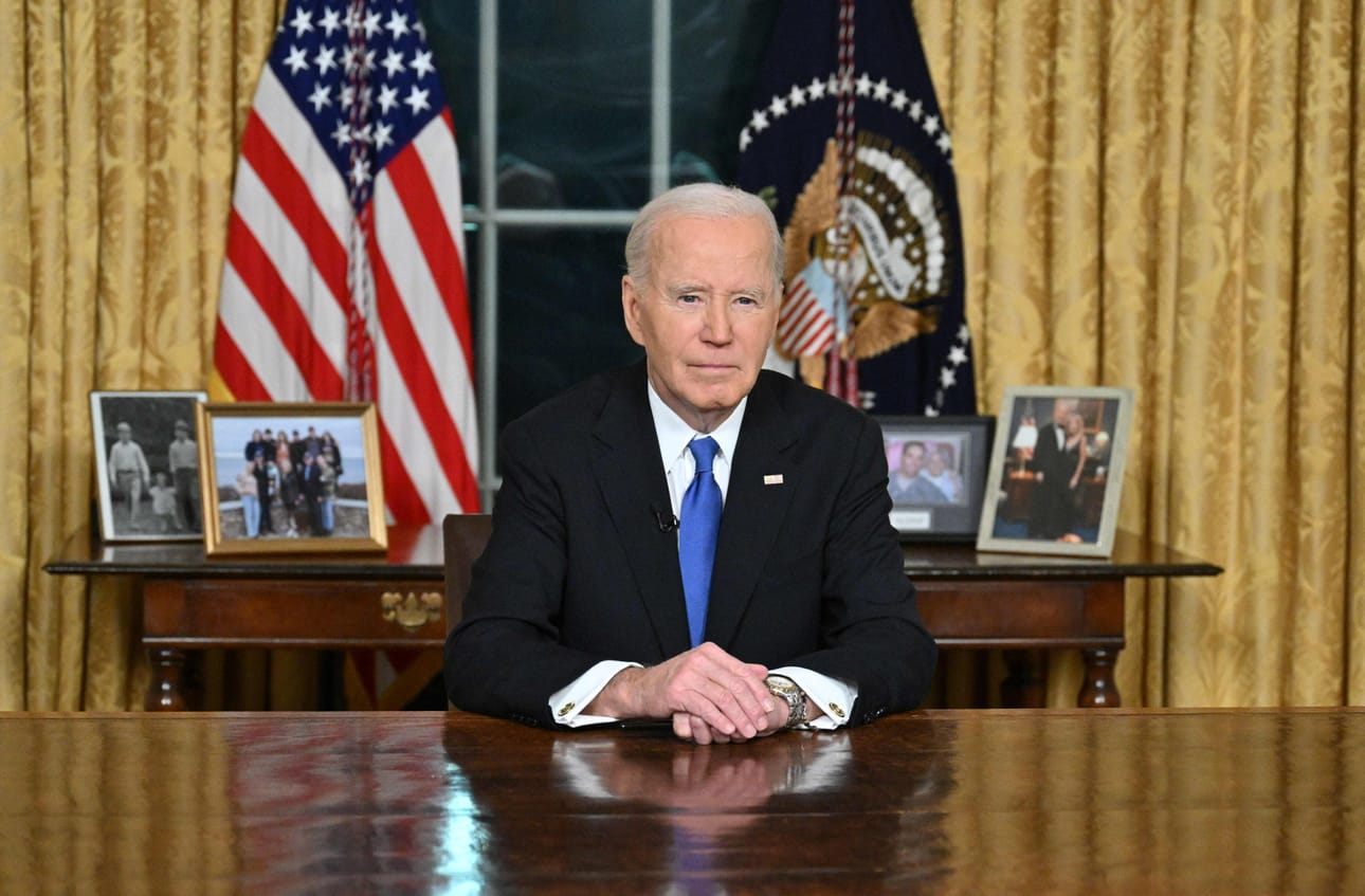 Yhdysvaltain väistyvä presidentti Joe Biden on ollut mielipidekyselyissä epäsuosittu suurimman osan presidenttikaudestaan. LEHTIKUVA/AFP