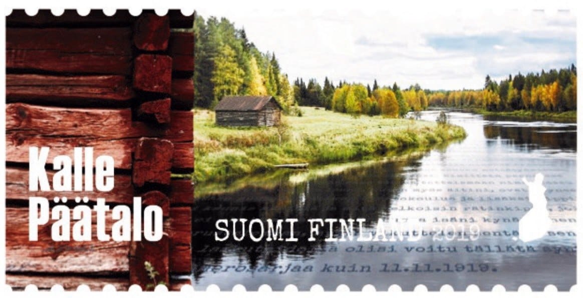 Kalle Päätalo -postimerkki juhlistaa kirjailijan 100-vuosijuhlaa.