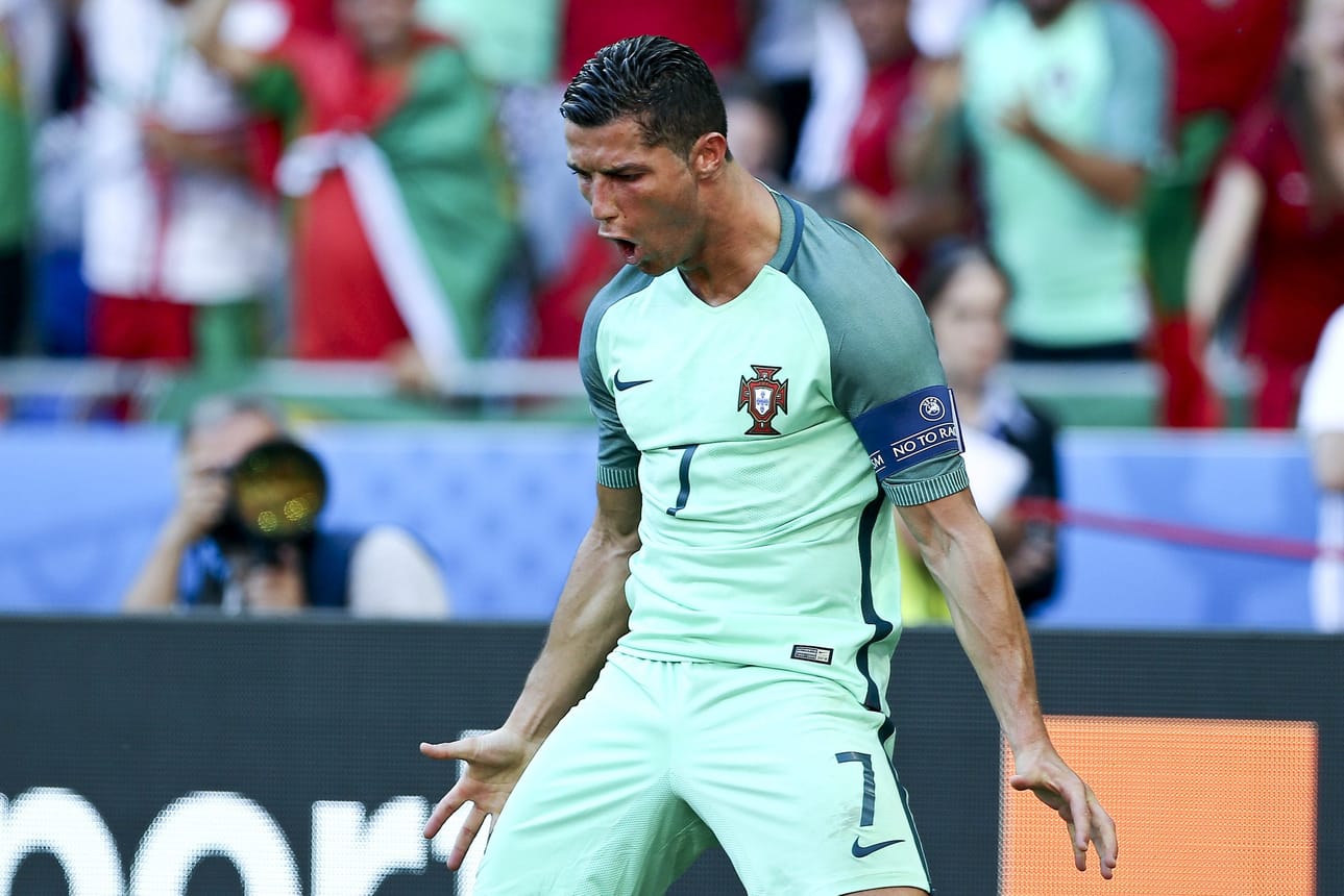 Cristiano Ronaldo ohjasi pallon Unkarin verkkoon ottelun 50. minuutilla.