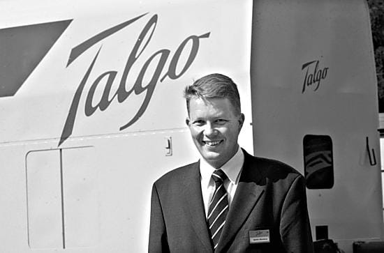 Lippulaiva. Toimitusjohtaja Markku Blomberg odottaa paljon Talgon suunnittelemalta Talgo 22 -junalta. Sitä tarjotaan pääkaupunkiseudun lähiliikenteeseen.