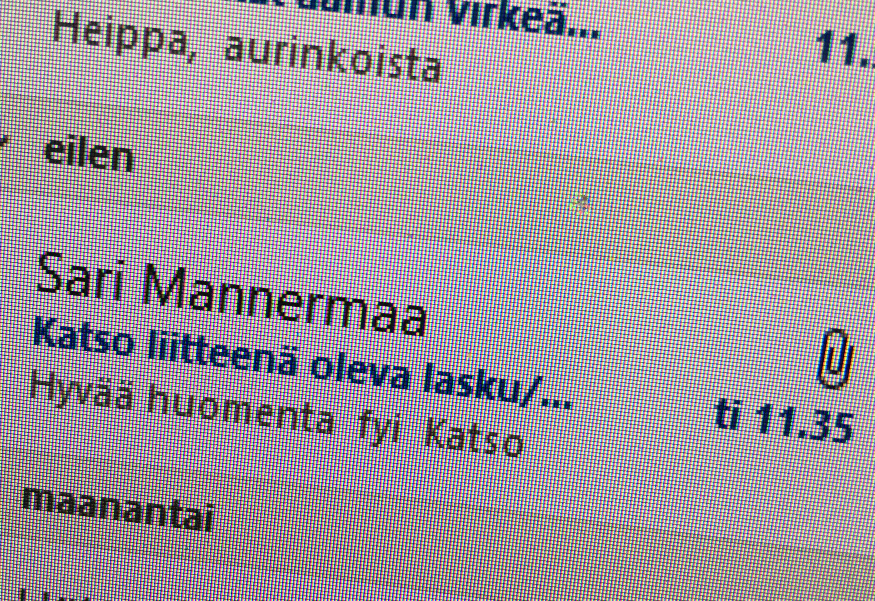 Sari Mannermaalta Pyhännän kunnasta eilen aamupäivällä tullut viesti sisältää haittaohjelman – toimi jutussa olevien ohjeiden mukaan