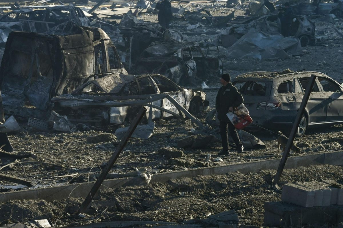 Ukrainan pääkaupunkiin Kiovaan on määrätty uusi ulkonaliikkumiskielto. Kuva Kiovasta maanantailta. LEHTIKUVA/AFP