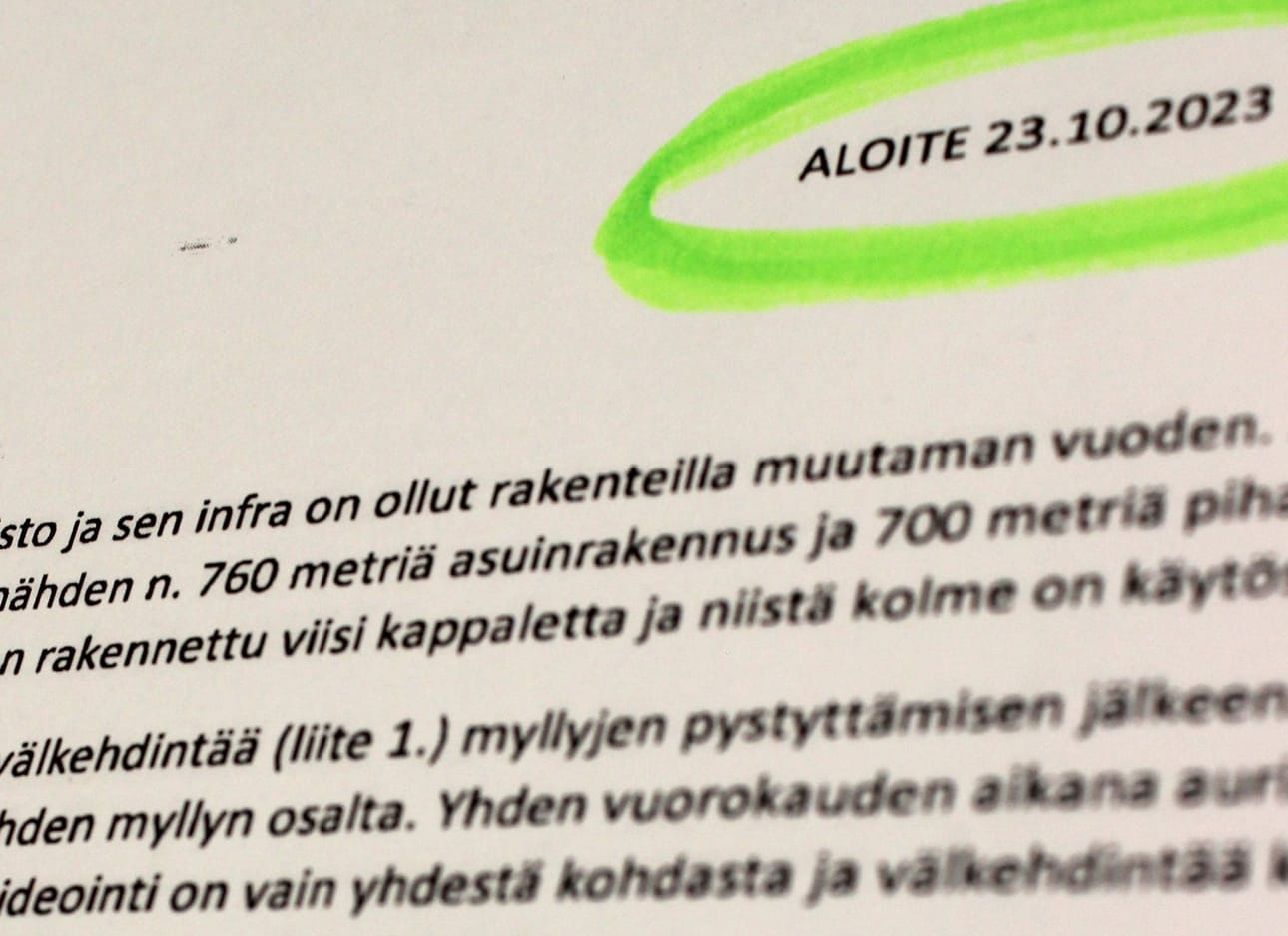 Aloitetta käsiteltiin kunnanhallituksessa alkuviikosta.