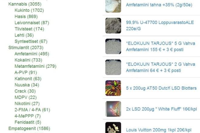 Silkkitiellä oli keskusrikospoliisin mukaan myynnissä jopa yli 78 000 eri tuotetta: huumeita, doping-aineita, lääkkeitä ja jopa aseita. Sivuston liikevaihto oli noin 50 miljoonaa euroa. KUVA: LEHTIKUVA/TULLI