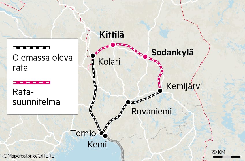 Lapin liiton valmistelemassa Lappi-sopimuksessa visioidaan uutta ratayhteyttä välille Kemijärvi–Sodankylä–Kittilä–Kolari. Sopimus on tällä hetkellä lausuntokierroksella.