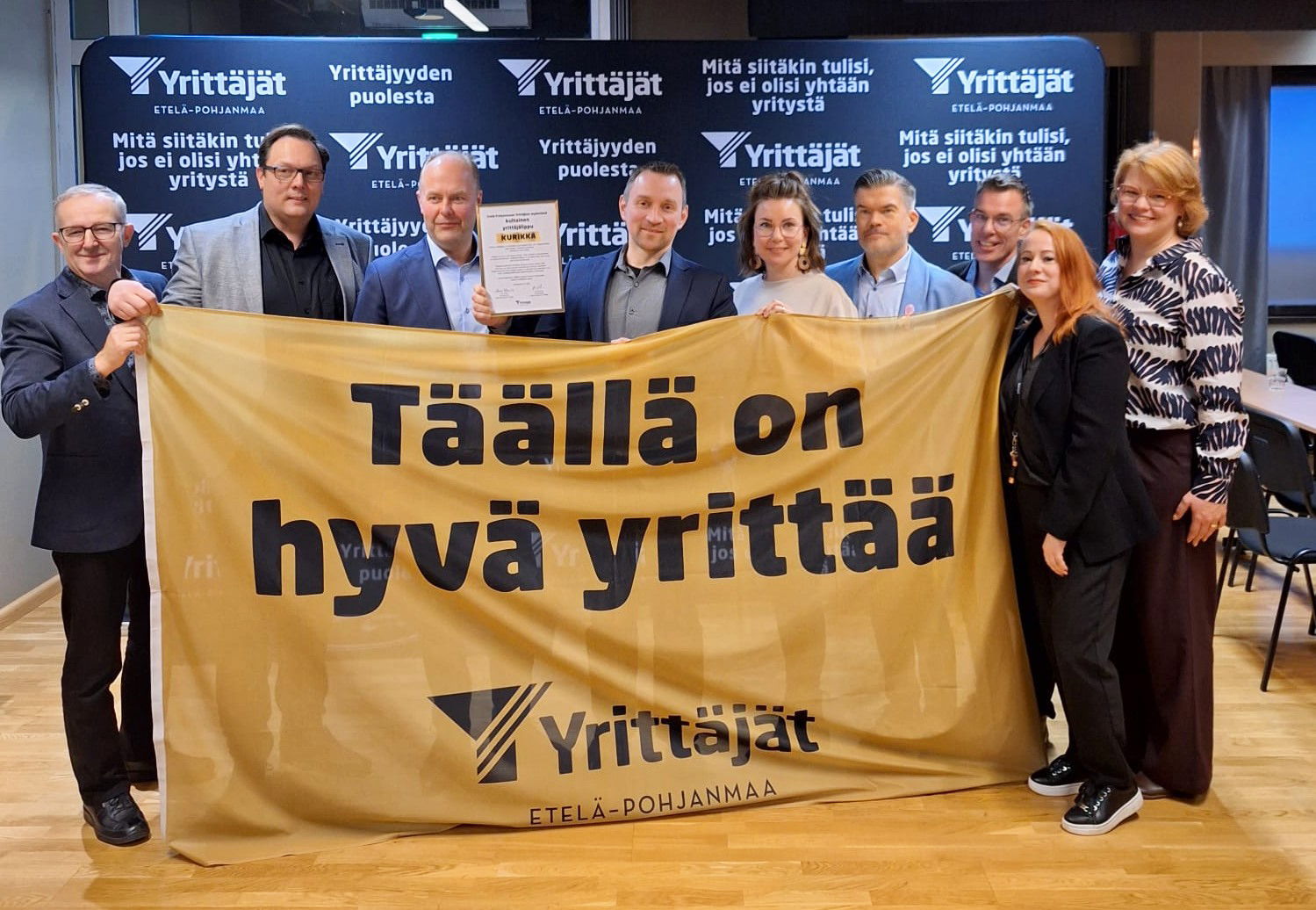 Kurikka valittiin nyt toiseksi yrittäjäystävällisimmäksi eteläpohjalaiseksi kunnaksi