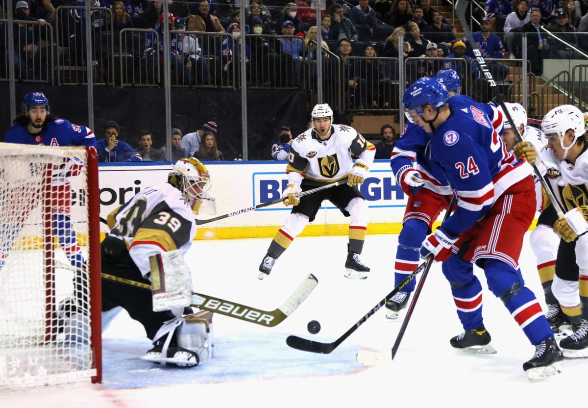 New York Rangers hävisi voittolaukauskisan päätteeksi Vegas Golden Knightsille. LEHTIKUVA / AFP