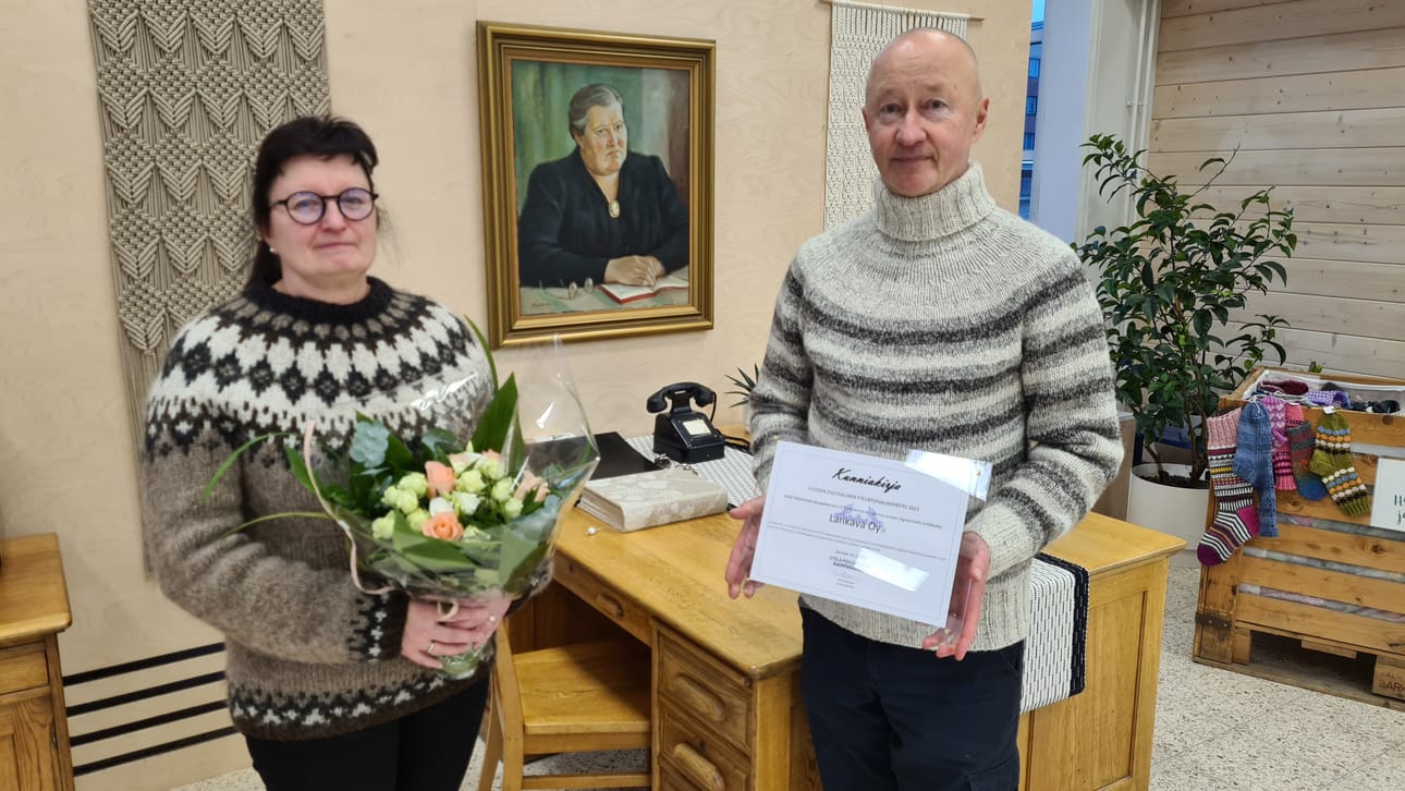 Palkintoraadin mielestä Kirsti ja Jyri Karppisen johtama yritys toimii innostajana ja esimerkkinä muille.