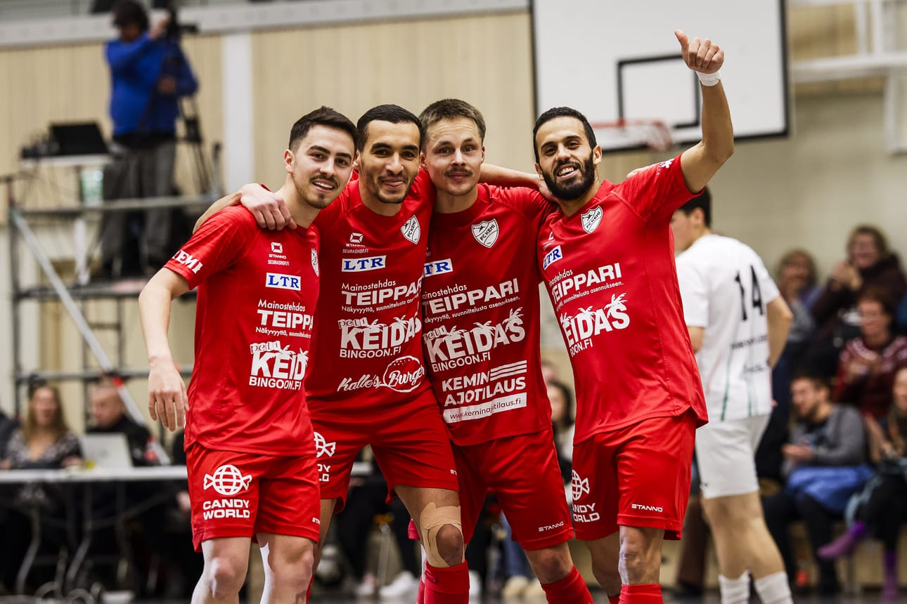 Paesano, Anass Nasser, Vesa Lilja ja Aghoujdam Soufiane saivat tuulettaa myös viikko sitten. Sama tahti jatkui nyt. Arkistokuva.