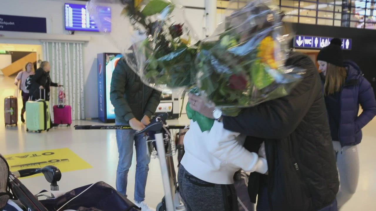 Aleksi Heponiemi ja Rasmus Kupari otettiin vastaan Oulun lentokentällä