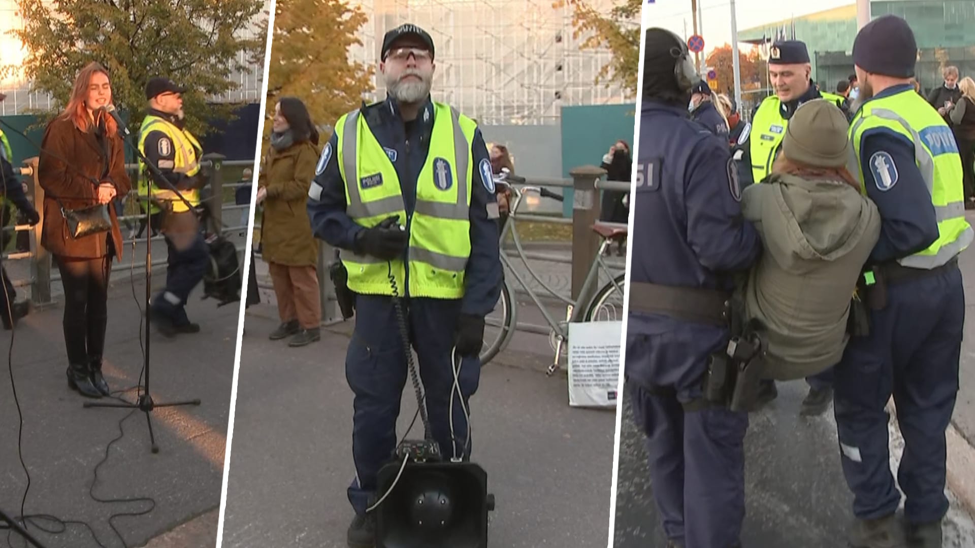 Elokapina tukki jälleen lauantaina Mannerheimintien, poliisi kantoi mielenosoittajia