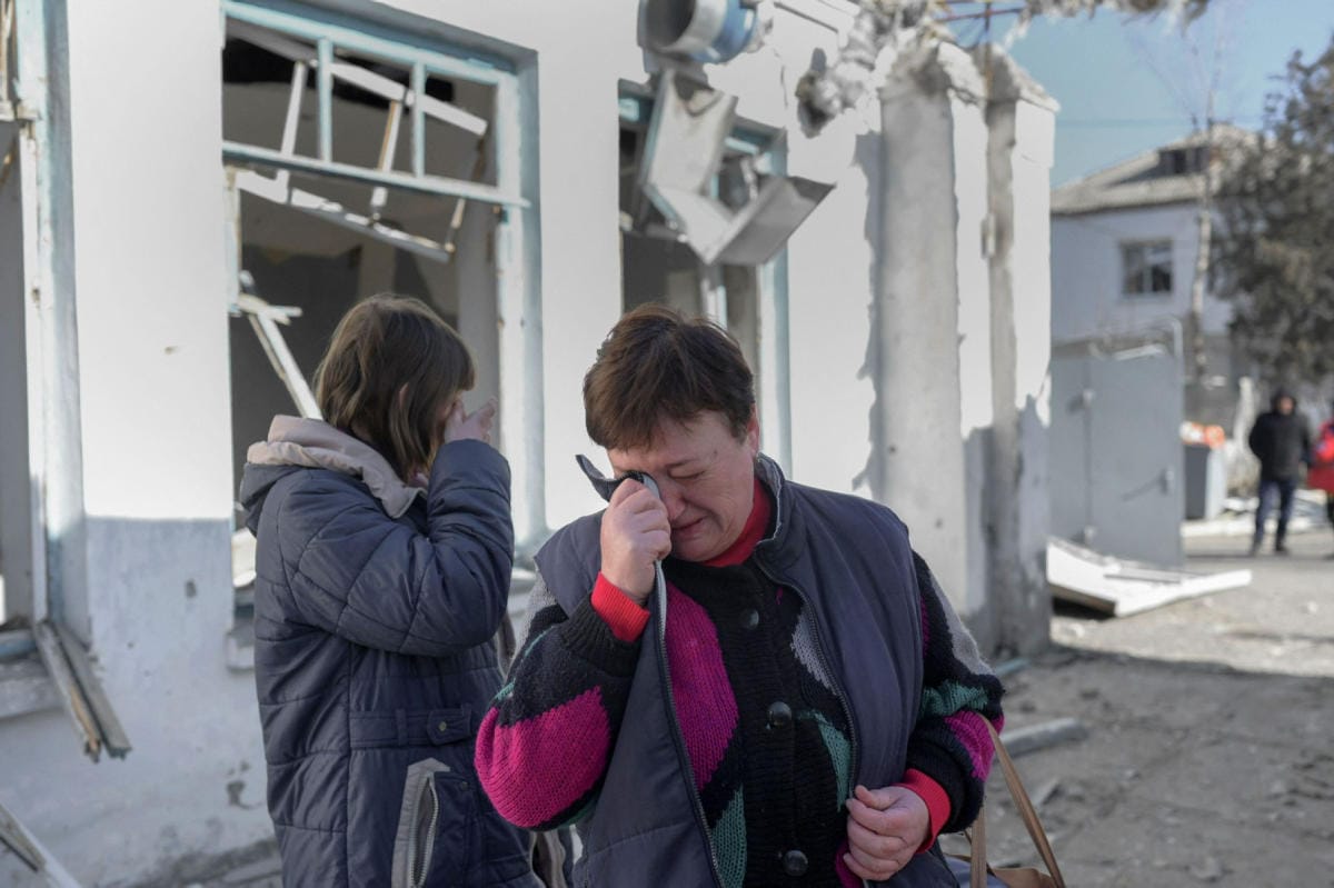 Alkuviikosta Venäjän tulitus osui etelä-Ukrainassa Mykolaivin kaupungissa sijaitsevaan sairaalarakennukseen. LEHTIKUVA/AFP