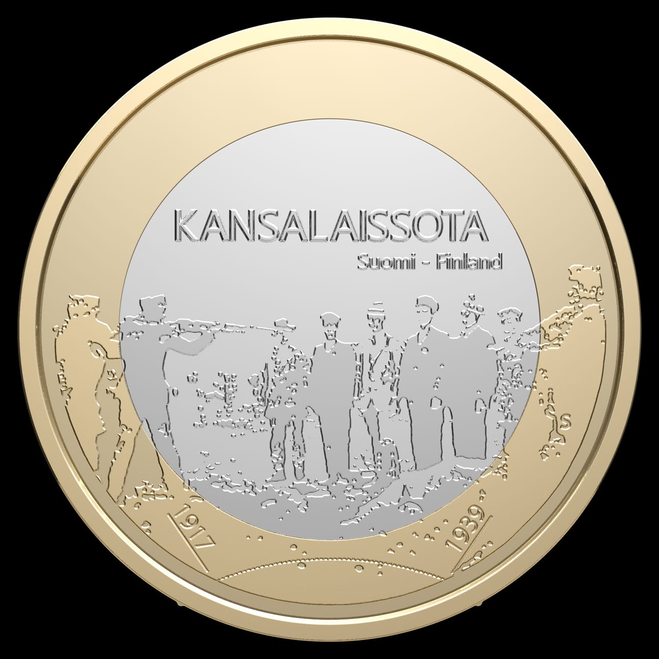 Suomen itsenäisyyden juhlavuoden ensimmäinen juhlaraha.