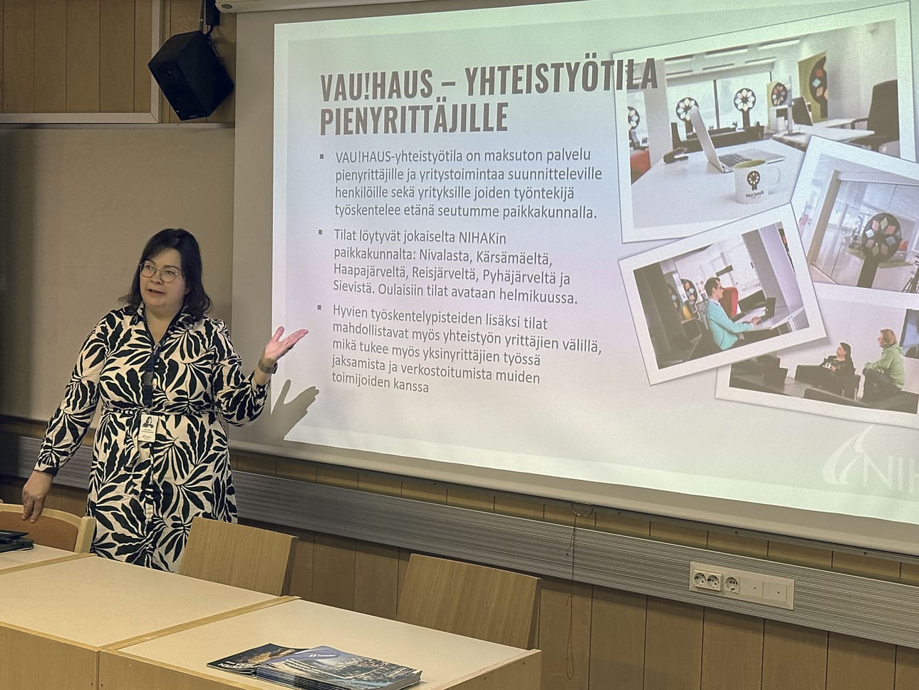 Yrityspalvelupäällikkö Minna Kontro on iloinen siitä, kuinka hyvin yrittäjiksi aikovat ja jo-toimivat yritykset ovat alkaneet käyttää yrityspalveluita Oulaisissa. Etätyötila on myös aktiivisesti käytössä.