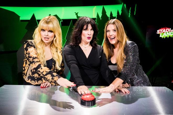 Stadi vs. Lande alkaa julkkisten välisellä kamppailulla. Erika Vikmanin, Hanna Pakarisen ja Einin päättely ei aina aukea ulkopuolisille. KUVA: MTV3