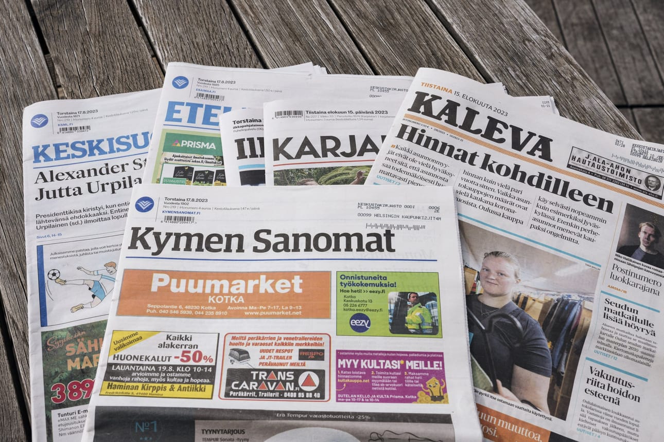 Sanomalehtien ylivoima luotettavimpana mediana vahvistui, kun luottamus pysyi ennallaan viime vuodesta ja samalla ero toiseksi sijoittuneeseen televisioon kasvoi. LEHTIKUVA / Roni Rekomaa