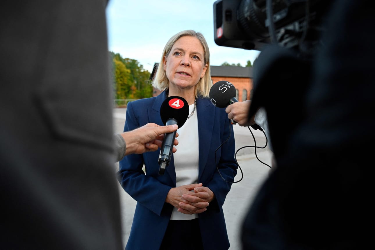 Magdalena Andersson kuvattuna Gävlessä torstaina.