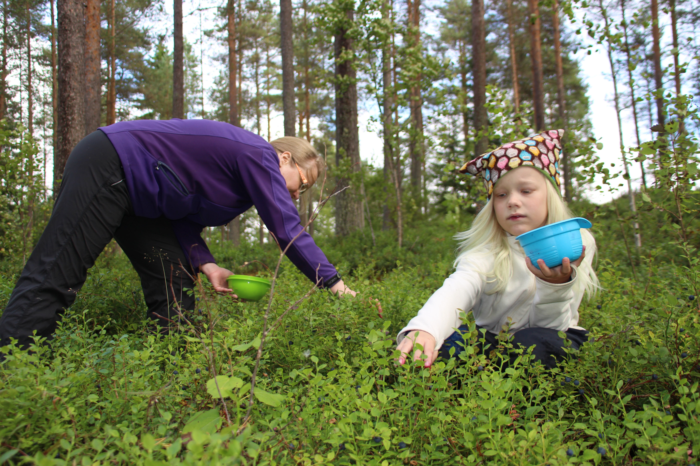 Marjastus on ollut Mari Beltin ja hänen lastensa yhteinen harrastus aina. Aappo tykkää lähteä metsään äidin kanssa.