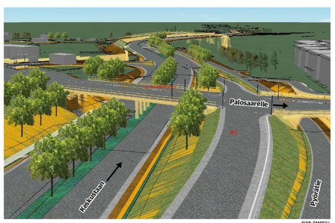 Palosaarentien silta näyttää valmistuttuaan tältä.