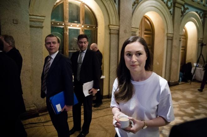 Kansanedustaja Sanna Marin edusti sdp:tä MTK:n vaalipaneelissa Helsingissä tammikuussa. Kuva: Joel Maisalmi