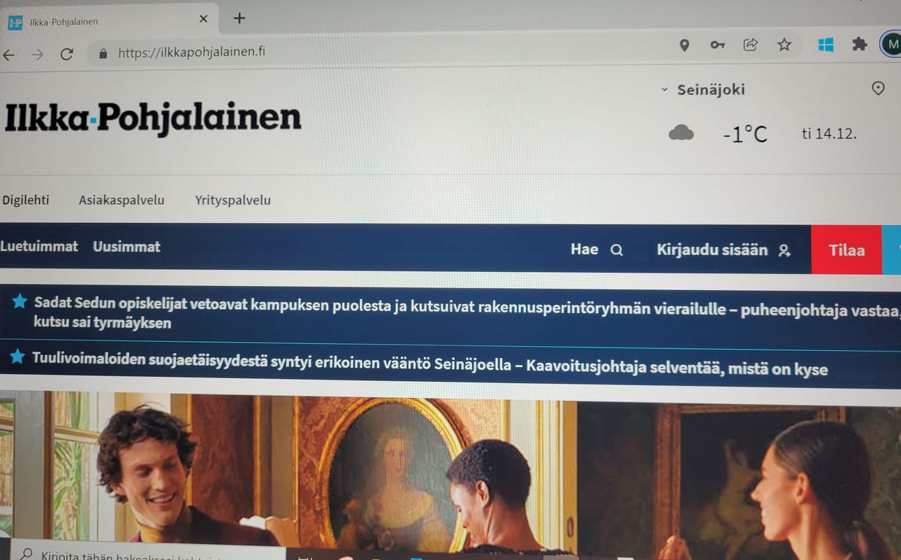 I-Medioiden lehtien verkkosivut uudistuvat. Ilkka Pohjalainen sai uudet sivut joulukuun alussa. Tällä viikolla ovat vuorossa paikallislehdet.