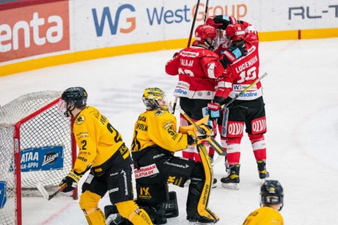 Sport tuuletti perjantai-iltana voittoa SaiPasta. Vaasalaisjoukkueen pelit jatkuvat lauantaina Kuopiossa KalPan vieraana. Kuva: Samppa Toivonen