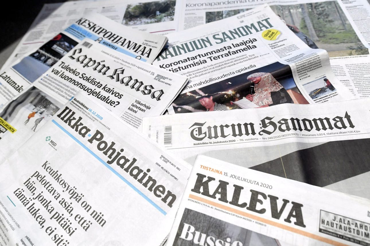 Kyselyn mukaan valtaosa suomalaisista pitää tärkeänä, ettei maahan pääsisi syntymään alueita, joilla ei ole ainuttakaan paikallista uutismediaa. LEHTIKUVA / VESA MOILANEN