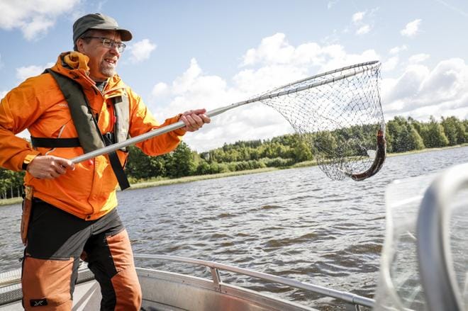 Mika Soramäki tietää Vanajaveden kuhapaikat. Kala on varmasti tuoretta, kun sen pyytää itse. KUVA: Pekka Rautiainen