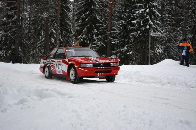 Historic Rallya ajetaan vanhemmalla kalustolla. Tämä kuva on Autopirttirallista Ähtäristä parin talven takaa. ARKISTOKUVA: ELLA NURMI