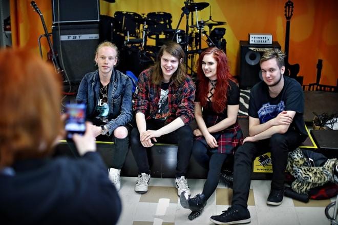Mikael Säynevirta, Tino Virtaniemi, Venla Sippola ja Johannes Horila lupaavat täräyttää Hyvinkäällä kesäkuussa. KUVAT: TOMI KOSONEN