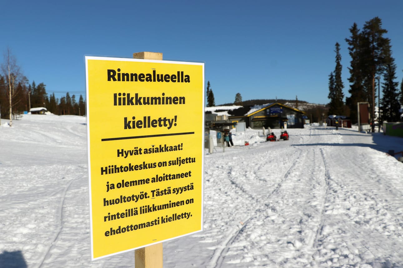 Iso-Syötteen rinteet jouduttiin sulkemaan koronavirustilanteen takia 22.3.2020.