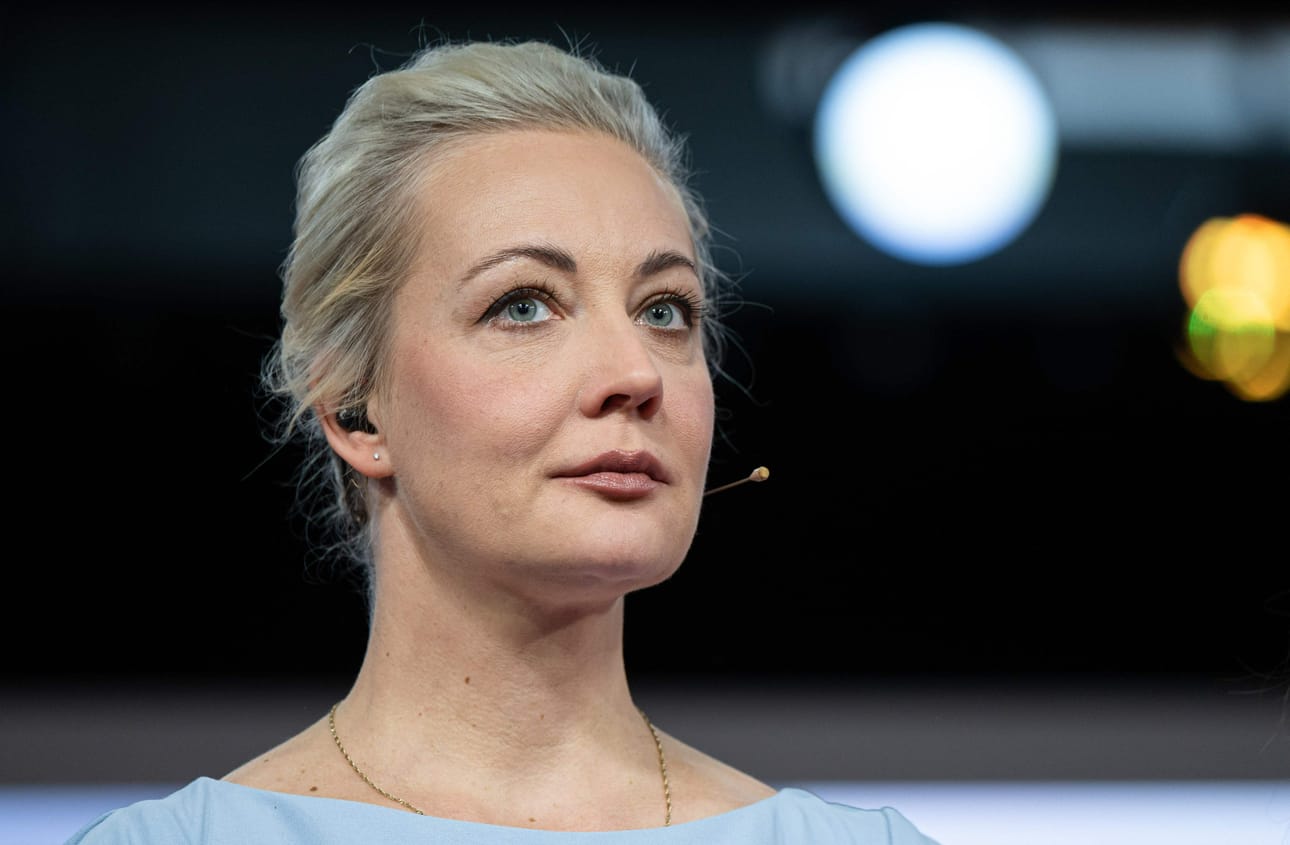 Julija Navalnaja on helmikuussa vankilassa Venäjällä kuolleen oppositiopoliitikko Aleksei Navalnyin leski, joka on jatkanut miehensä työtä. LEHTIKUVA/AFP